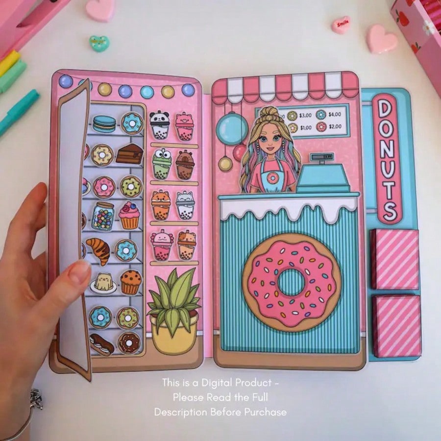 Kids Toys Shop - Donut Shop Pretend Play Kit, DIY