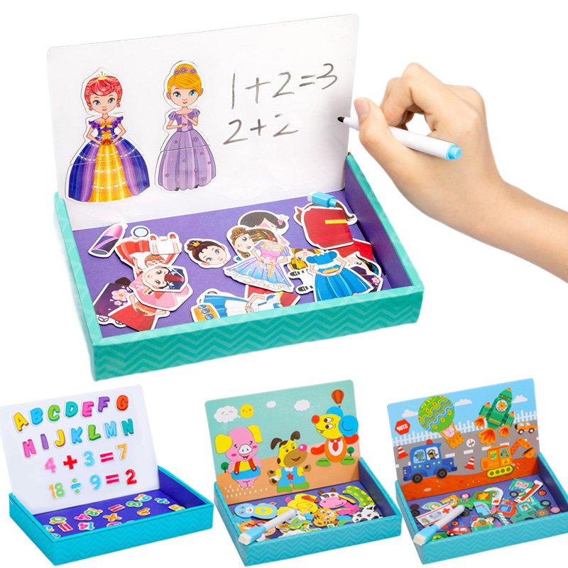 Magnetic Drawing Board - Multifunction Animal Puzzle Paper School Teaching