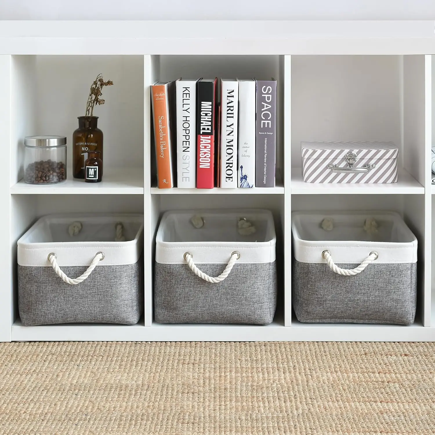 Kids Toys Clearance - Foldable Linen Storage Basket With Rope