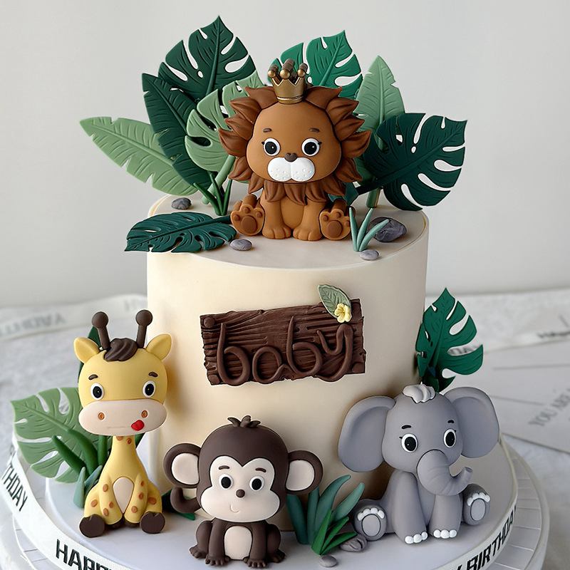Kids Toys Elephant - Jungle Safari Animal Doll Cake Decor