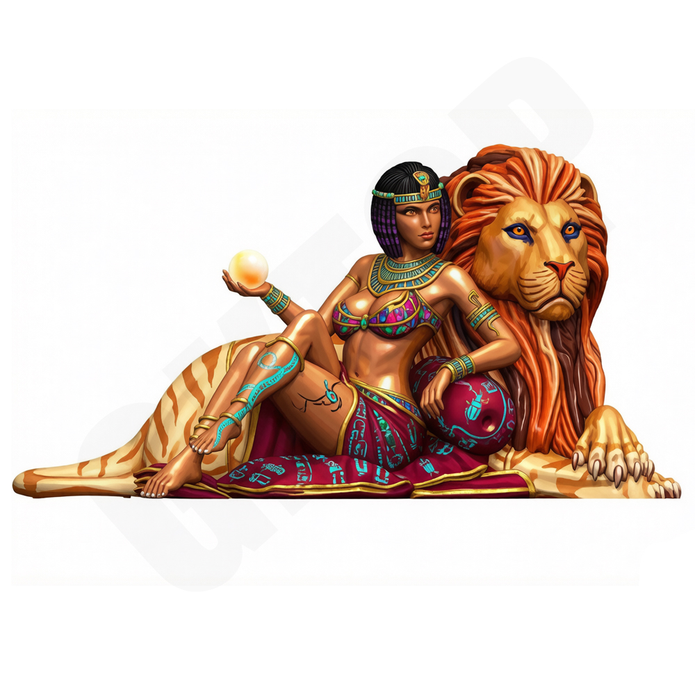 Kid Toys And Craft - 1/24 Ancient Egyptian Lady Lion Model