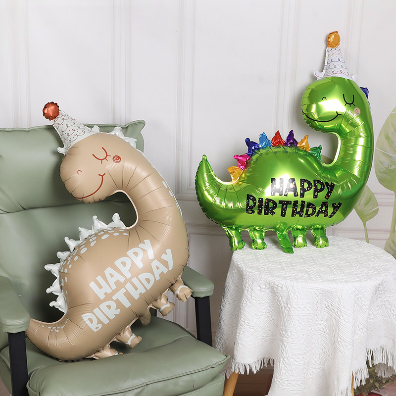 Toys Background For Kids - Dinosaur Aluminum Film Balloon Green Cartoon