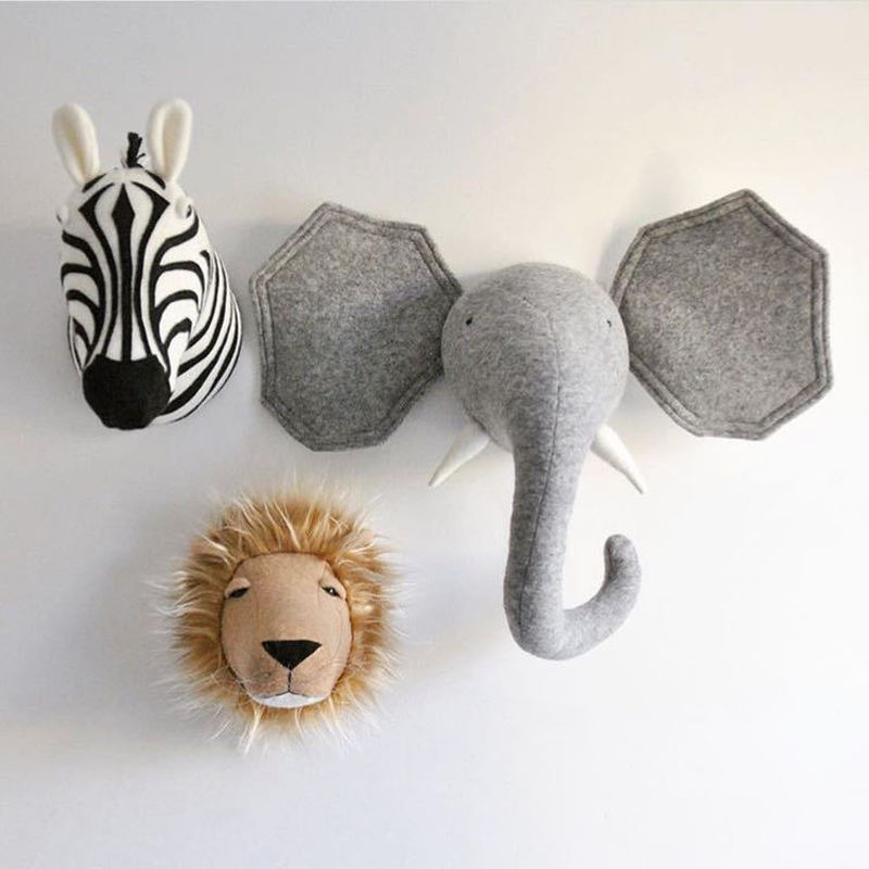 Kids Toys Elephant - Zebra/Elephant/Giraffe 3D Animal Head Wall Mount