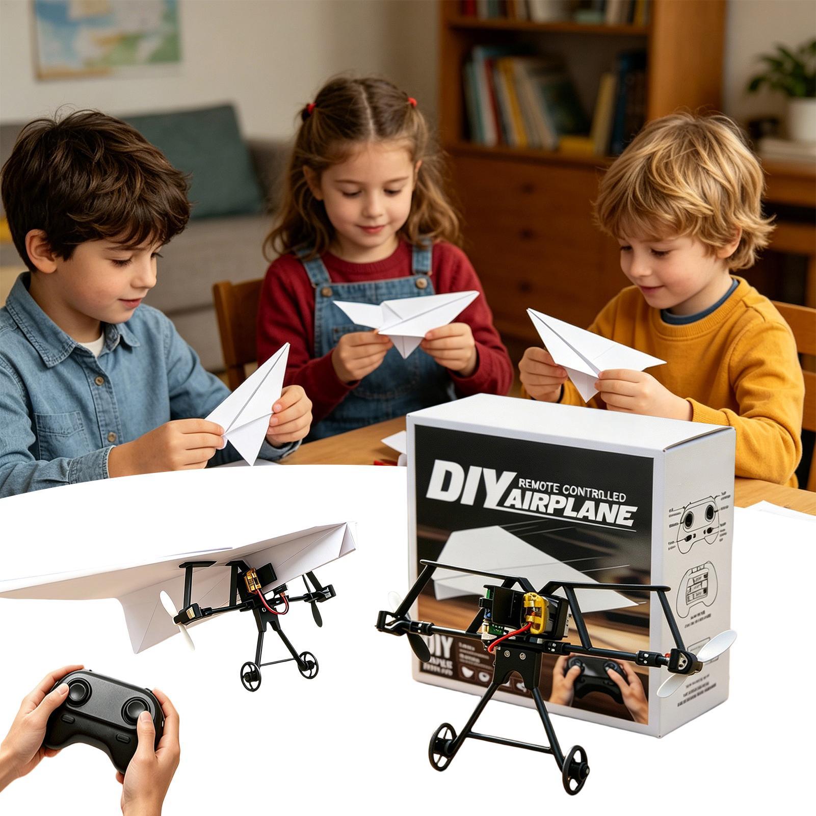 Kids Toys Electric - DIY RC Paper Airplane Kit Plane