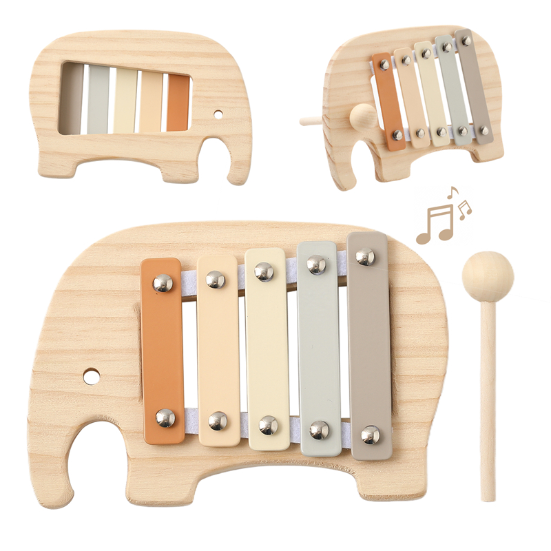 Kids Toys Elephant - Baby Montessori Toy Cartoon Elephant Percussion