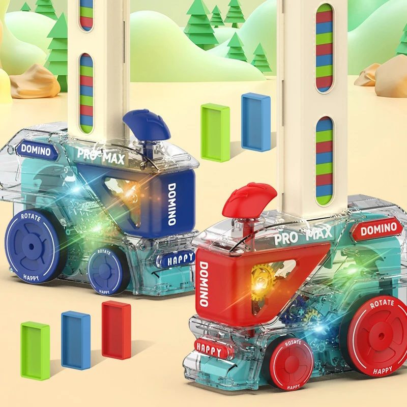 Kids Toys Electric Car - Automatic Laying Domino Train Electric Car