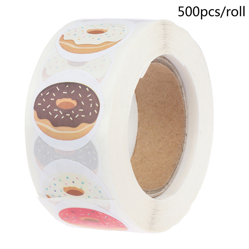 Kids Toys Packaging - 500pcs/roll Donuts Thank You Sticker For