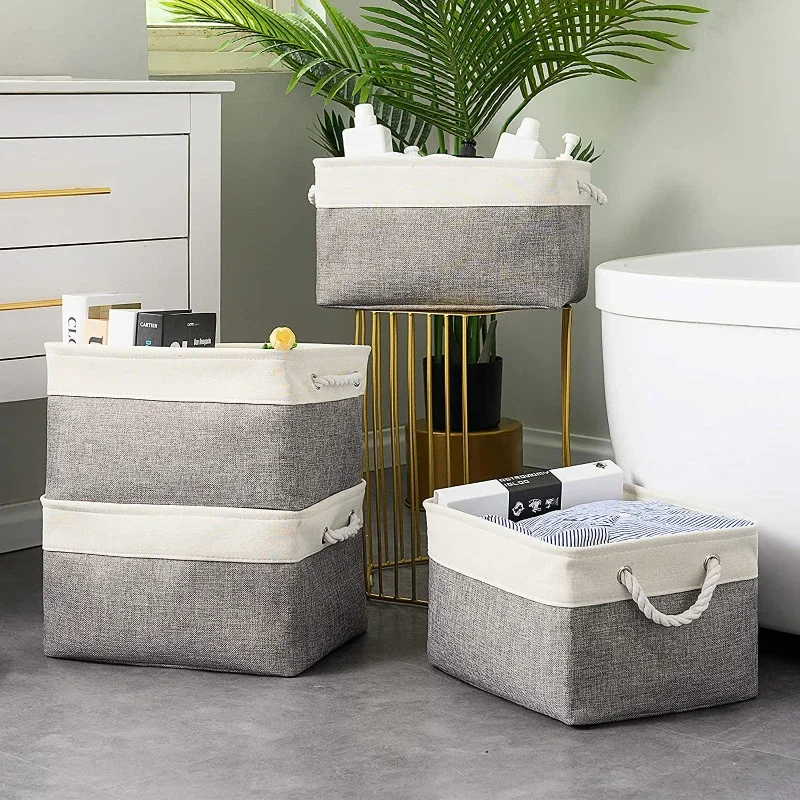 Kids Toys Clearance - Linen Foldable Storage Basket Collapsible Sundries