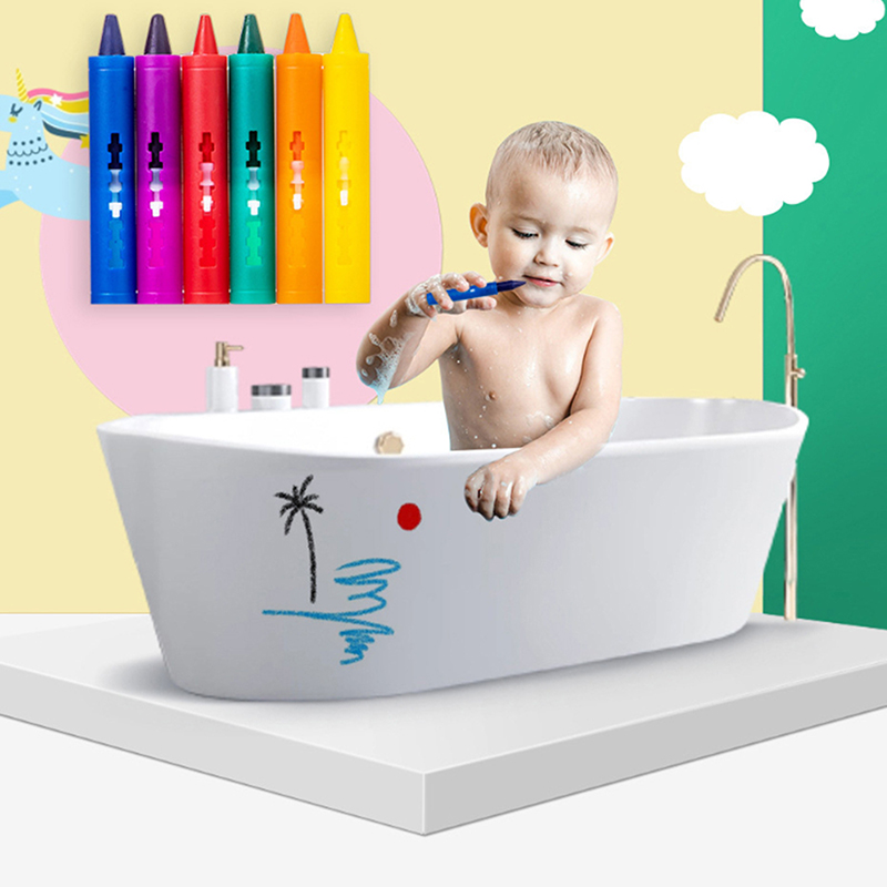 6colors Washable Bath Crayons  - Kids Toys Drawing Easy 评论和价格