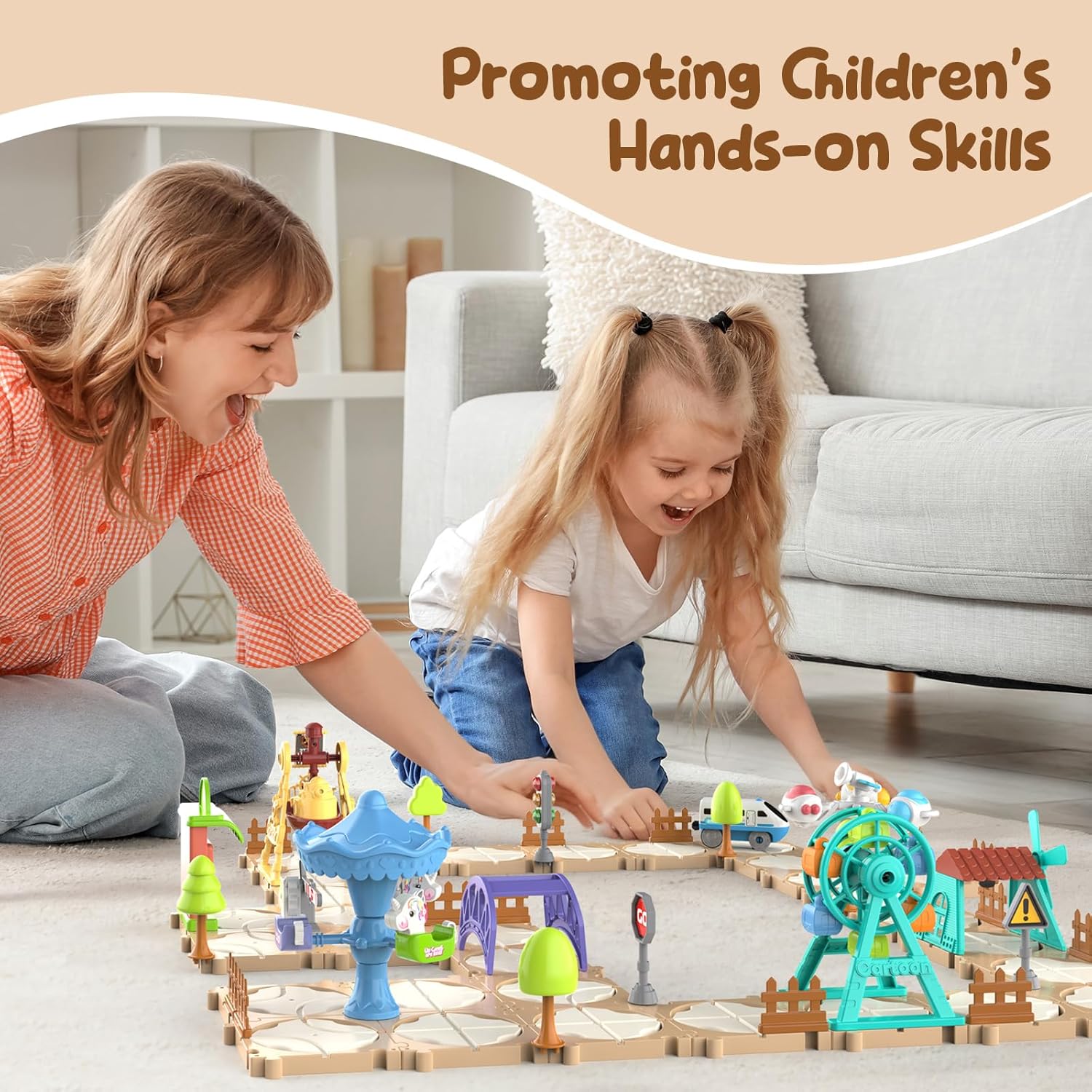DIY Puzzle Track Car Set Assem - Kids Toys Learning 评论和价格