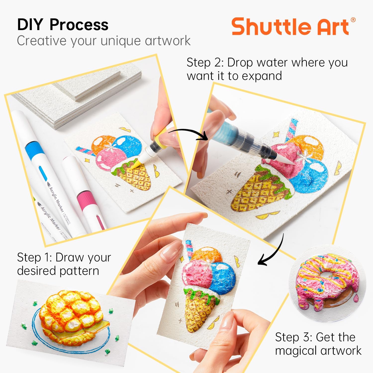 3D Puffy Foam Texture Painting - Kid Toys And Craft 评论和价格