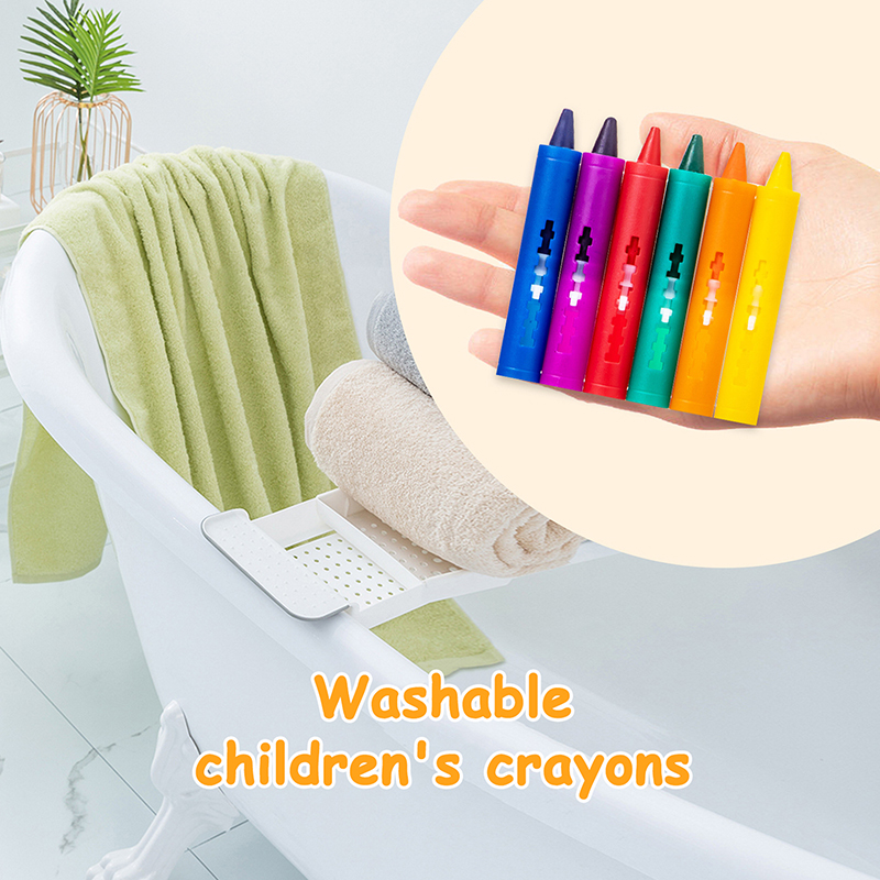 6Pcs Washable Bath Crayons Col - Kids Toys Drawing Easy 评论和价格