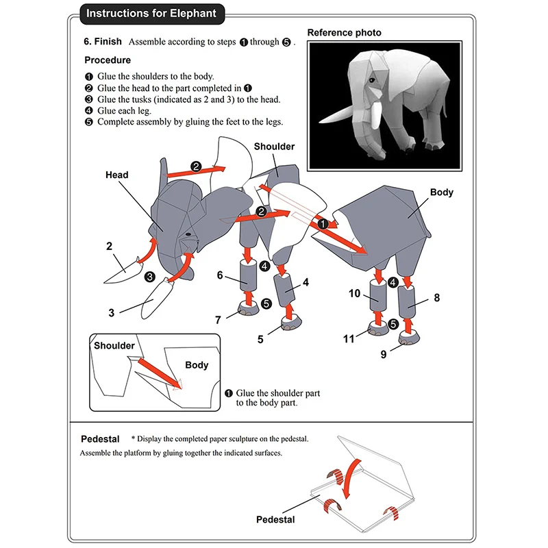 African Elephant Origami Art M - Kids Toys Elephant 评论和价格