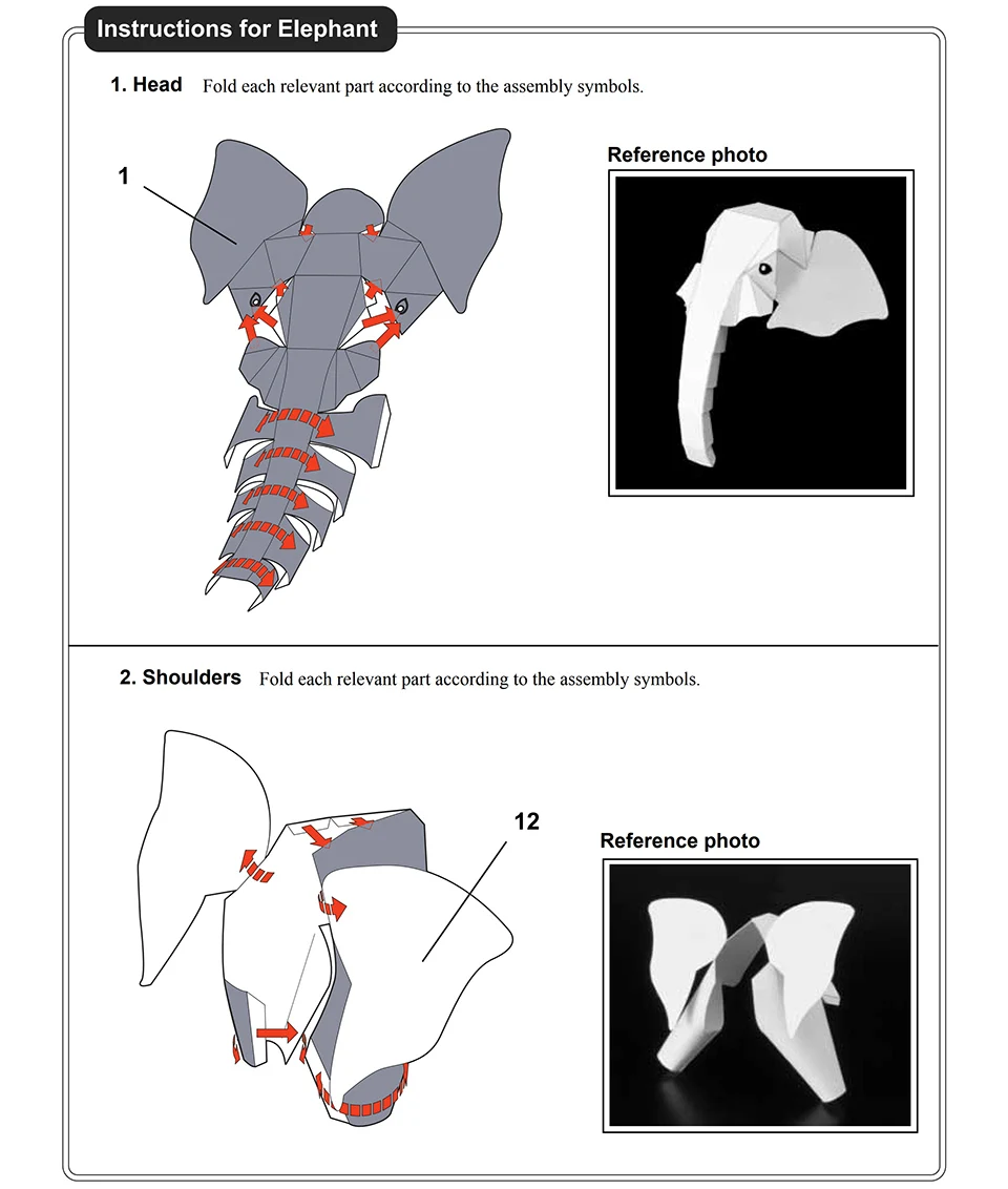 African Elephant Origami Art M - Kids Toys Elephant 评论和价格