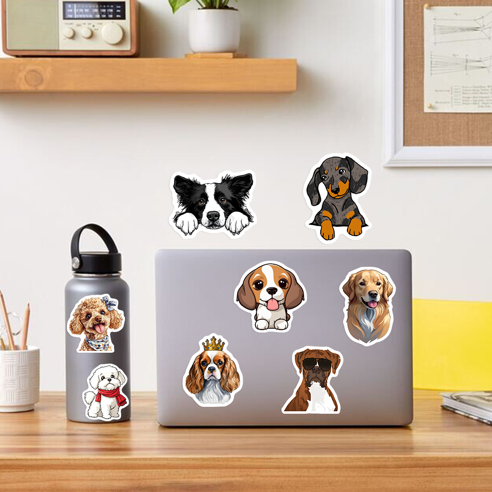 Adorable Puppy Stickers Vinyl  - Kids Toys Laptop 评论和价格