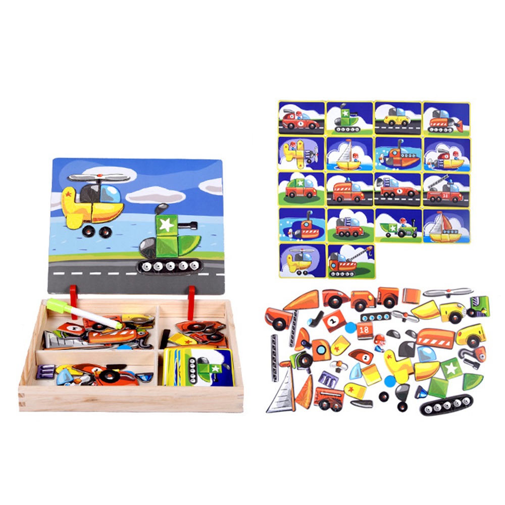 Wood Magnetic 3D Puzzles with  - Kids Toys Drawing Easy 评论和价格