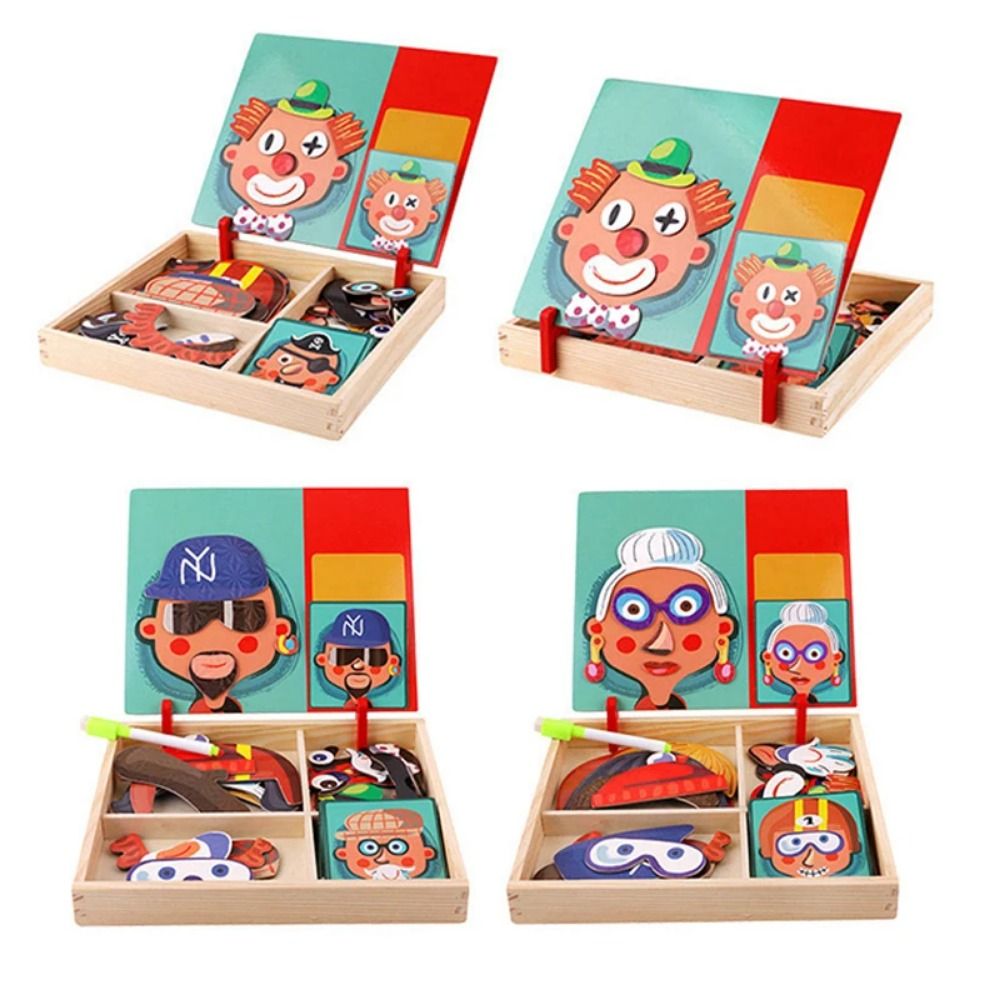 Wood Magnetic 3D Puzzles with  - Kids Toys Drawing Easy 评论和价格