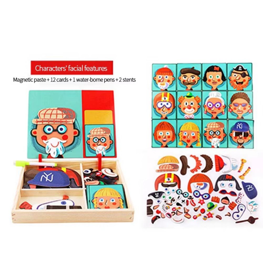 Wood Magnetic 3D Puzzles with  - Kids Toys Drawing Easy 评论和价格