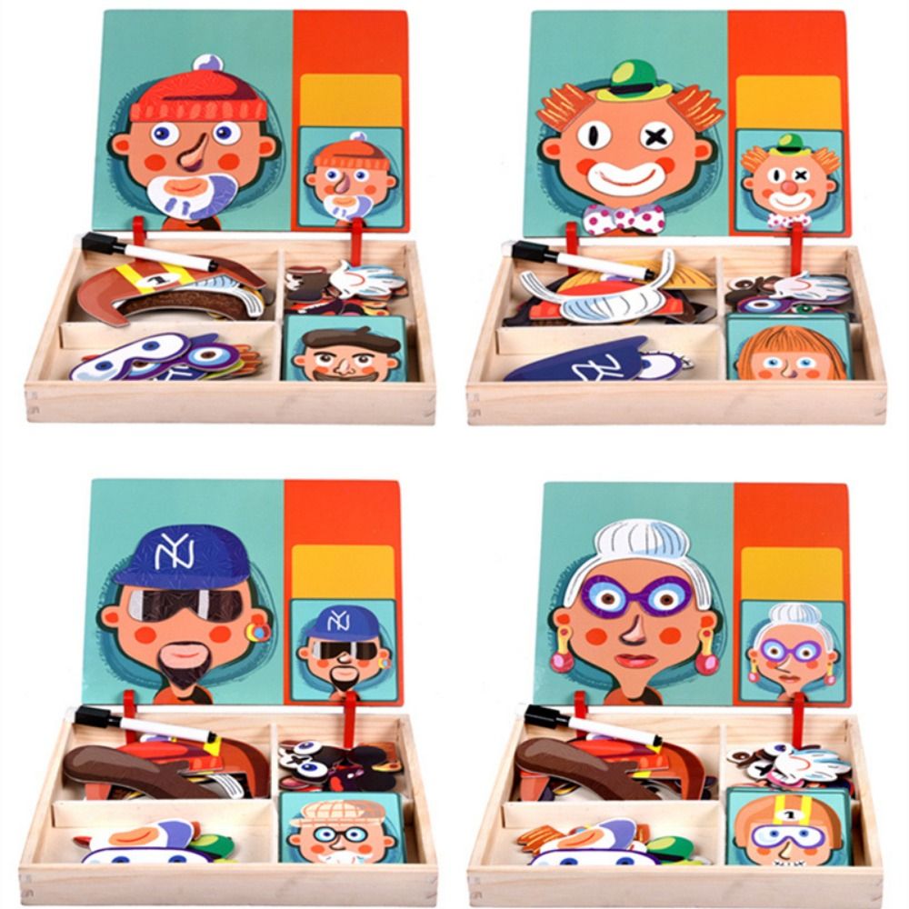 Wood Magnetic 3D Puzzles with  - Kids Toys Drawing Easy 评论和价格