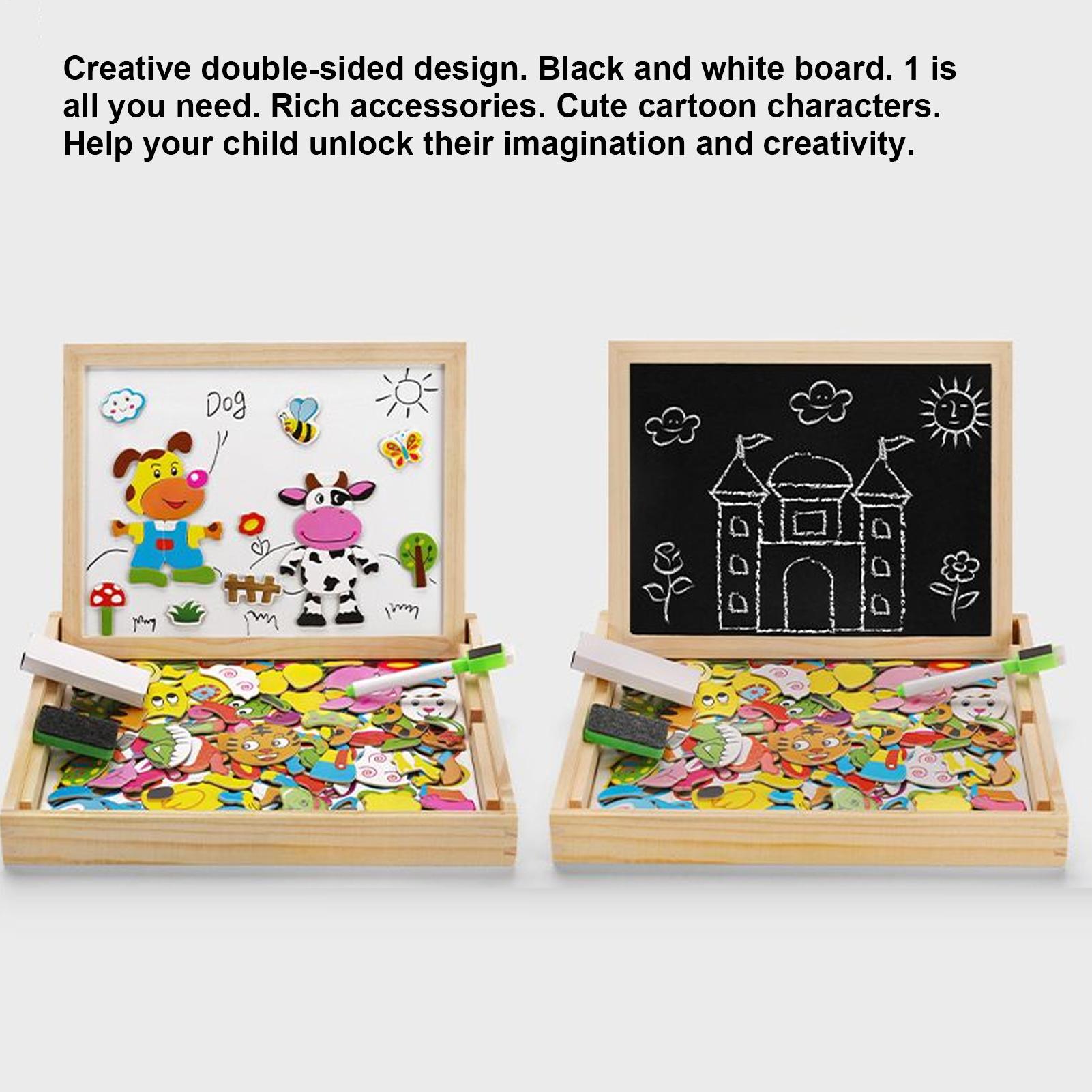 Kids Magnetic Board Wooden Kid - Magnetic Drawing Board 评论和价格