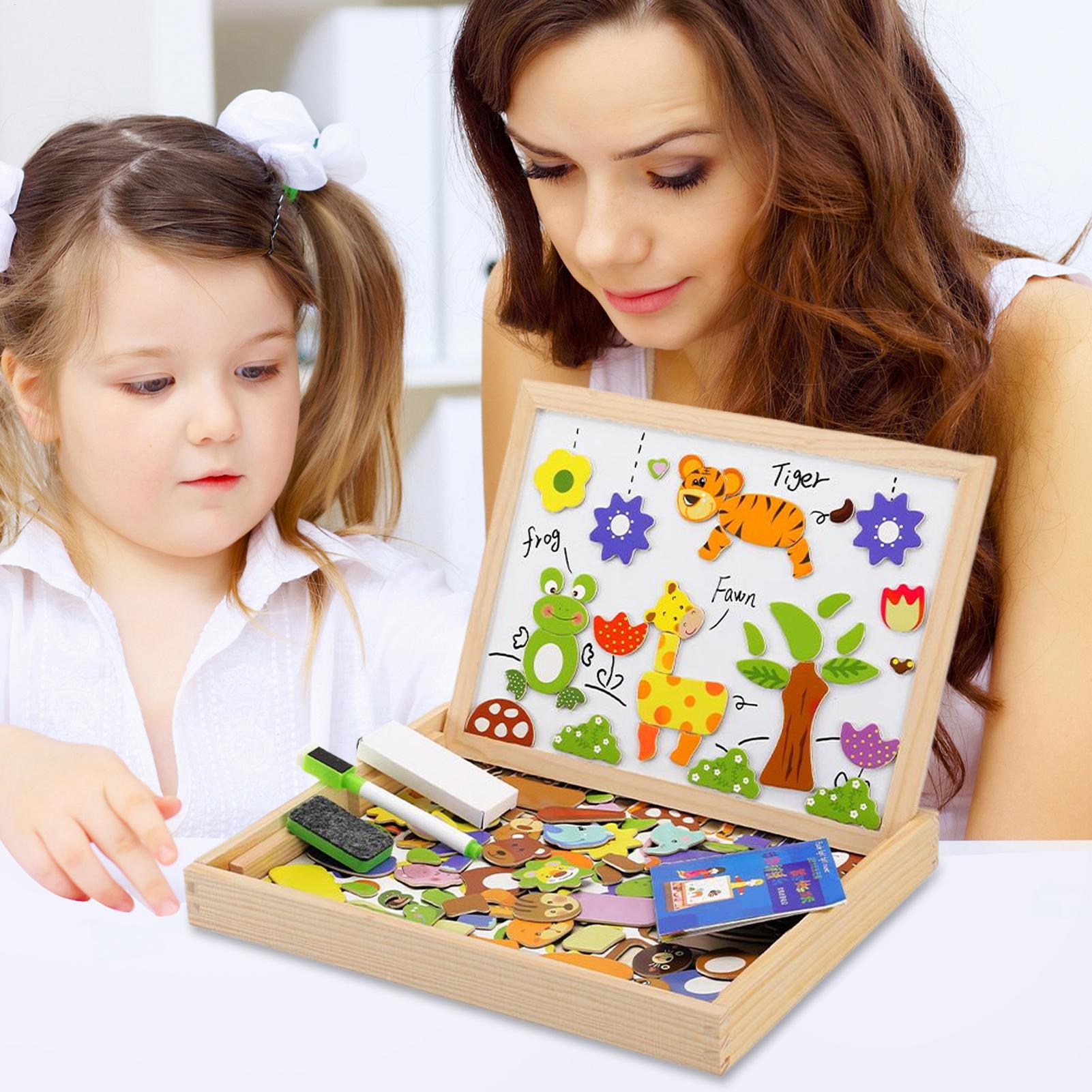 Kids Magnetic Board Wooden Kid - Magnetic Drawing Board 评论和价格
