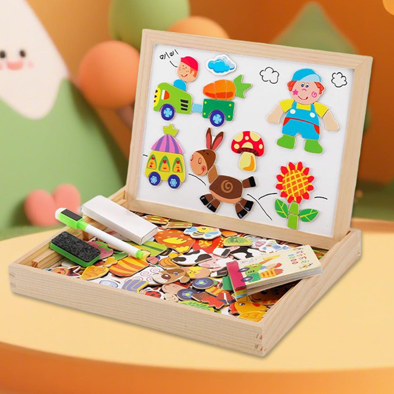 Kids Magnetic Board Wooden Kid - Magnetic Drawing Board 评论和价格