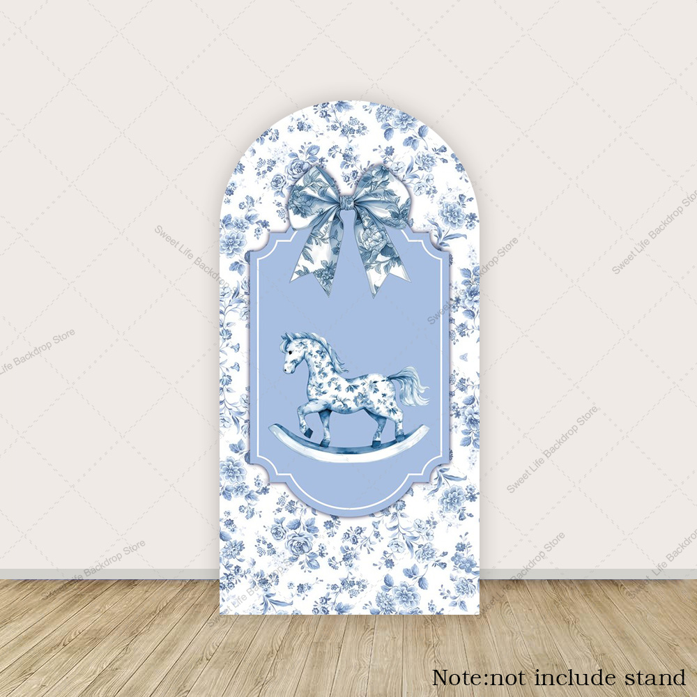Blue Green Floral Bow Arch Bac - Toys Background For Kids 评论和价格