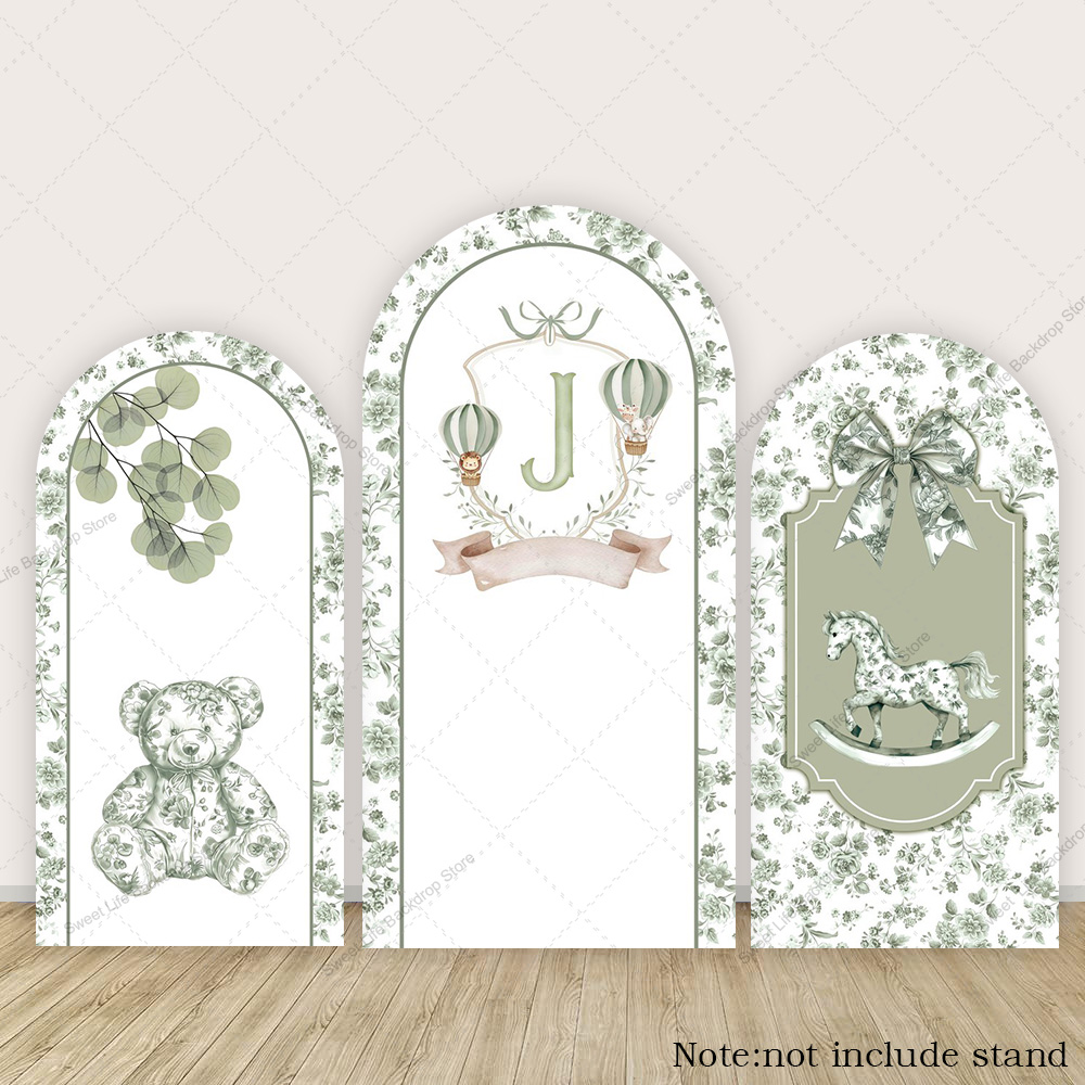 Blue Green Floral Bow Arch Bac - Toys Background For Kids 评论和价格