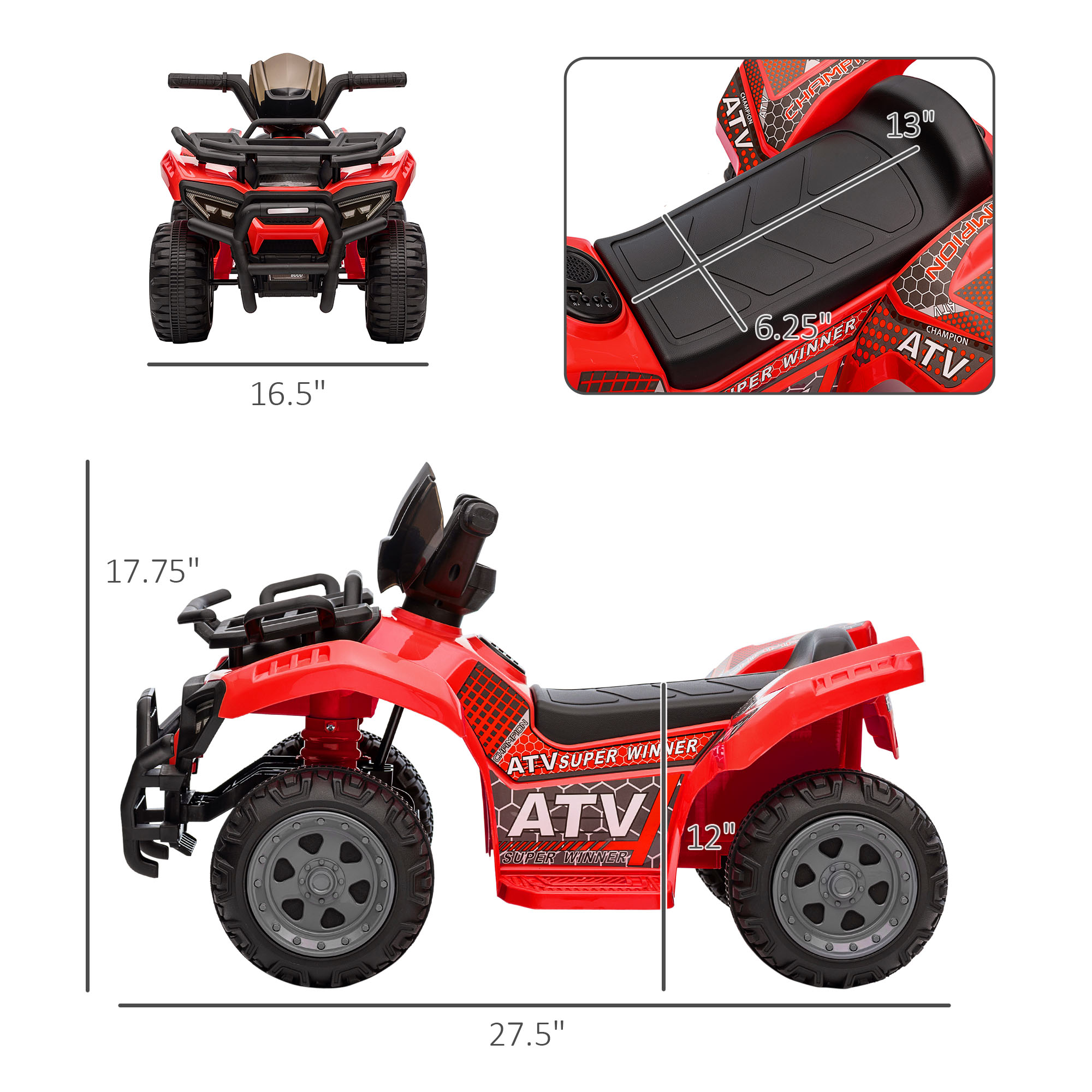 Kids 6V Battery Powered Ride O - Kids Toys Quad 评论和价格