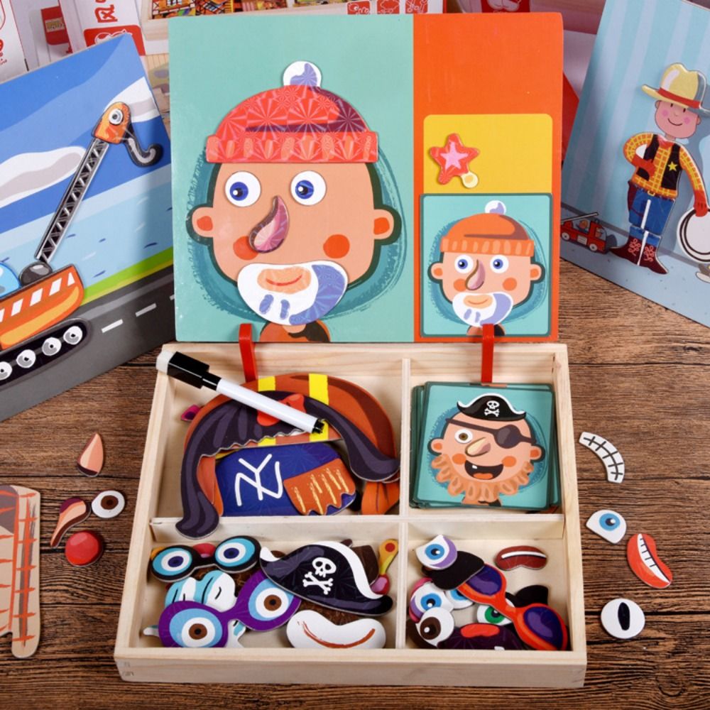 Wood Magnetic 3D Puzzles Reusa - Kids Toys Drawing Easy 评论和价格
