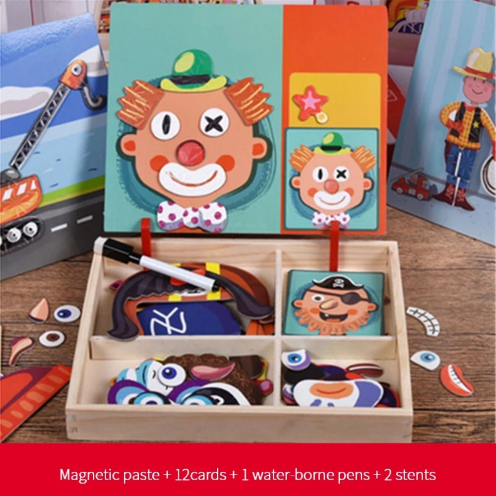 Wood Magnetic 3D Puzzles Reusa - Kids Toys Drawing Easy 评论和价格