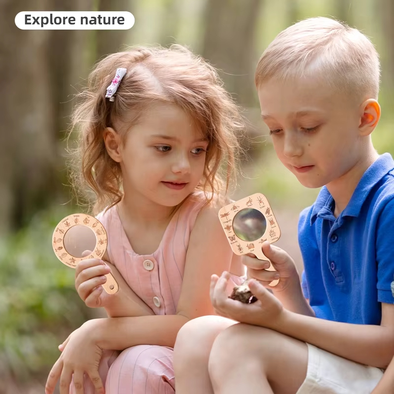 Wooden Magnifying Glass for Ki - Kids Toys Learning 评论和价格