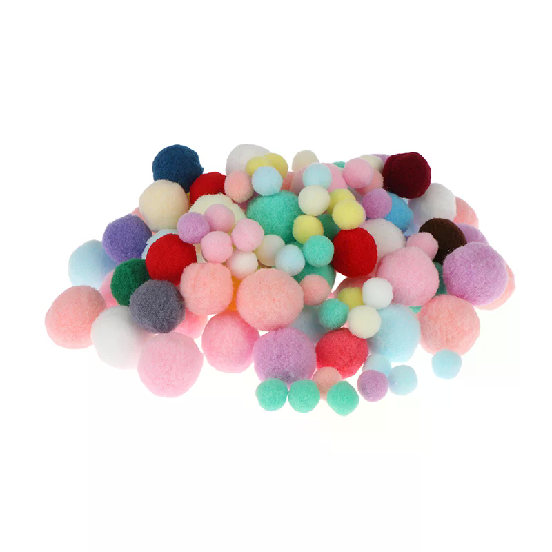 100Pcs 10/15/20/25/30MM Fluffy - Kid Toys And Craft 评论和价格