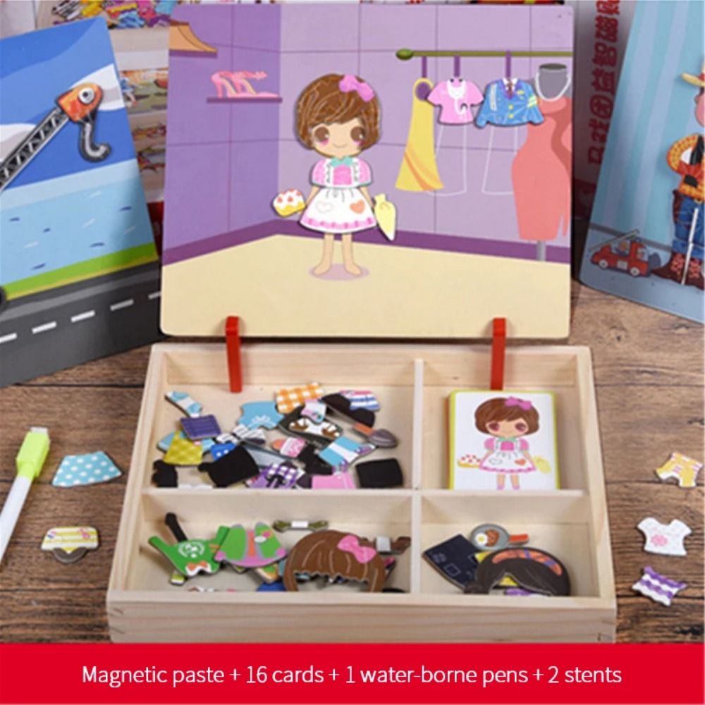 Wood Magnetic 3D Puzzles with  - Kids Toys Drawing Easy 评论和价格