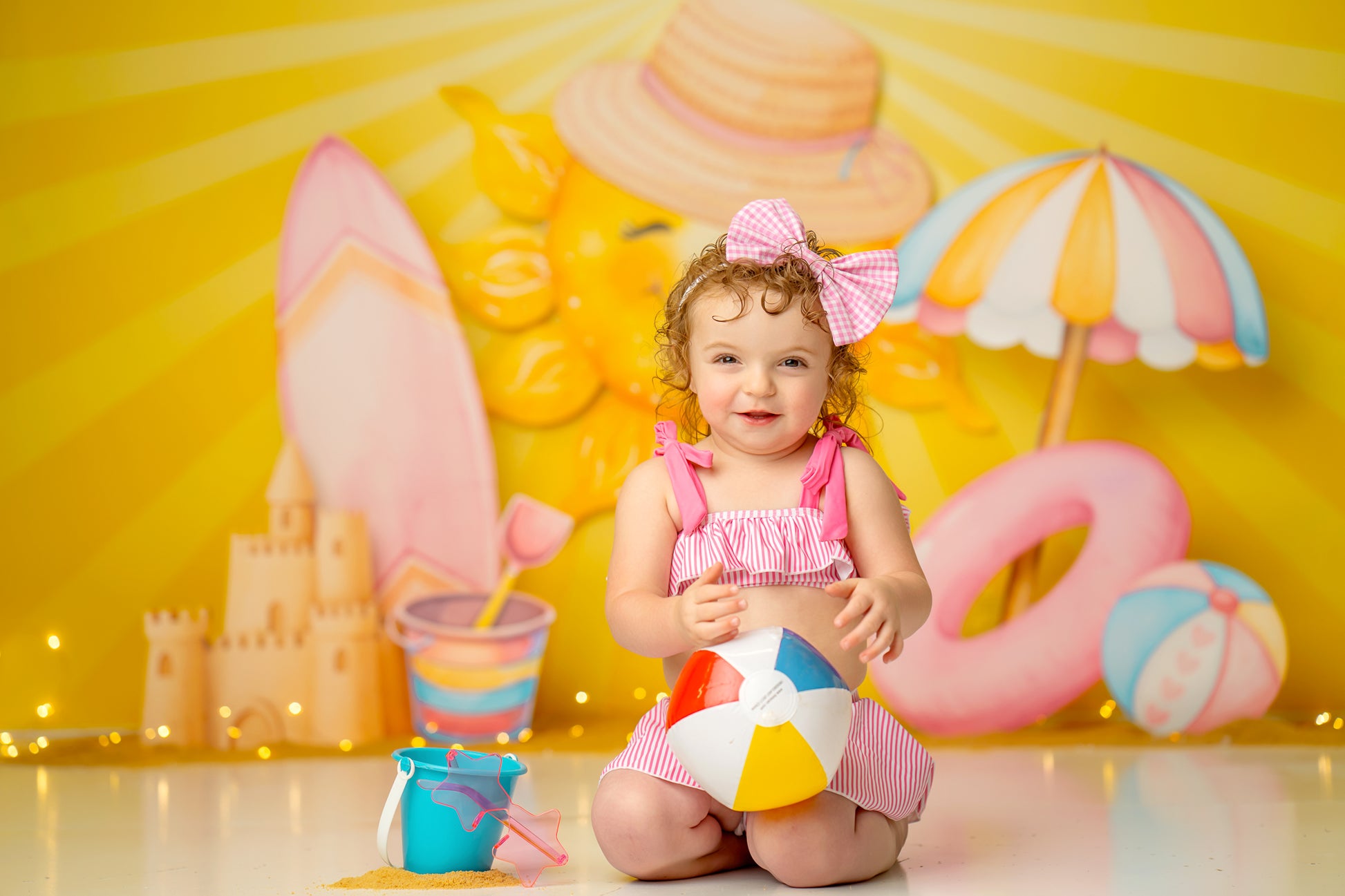 Vibrant Summer Beach Photograp - Toys Background For Kids 评论和价格