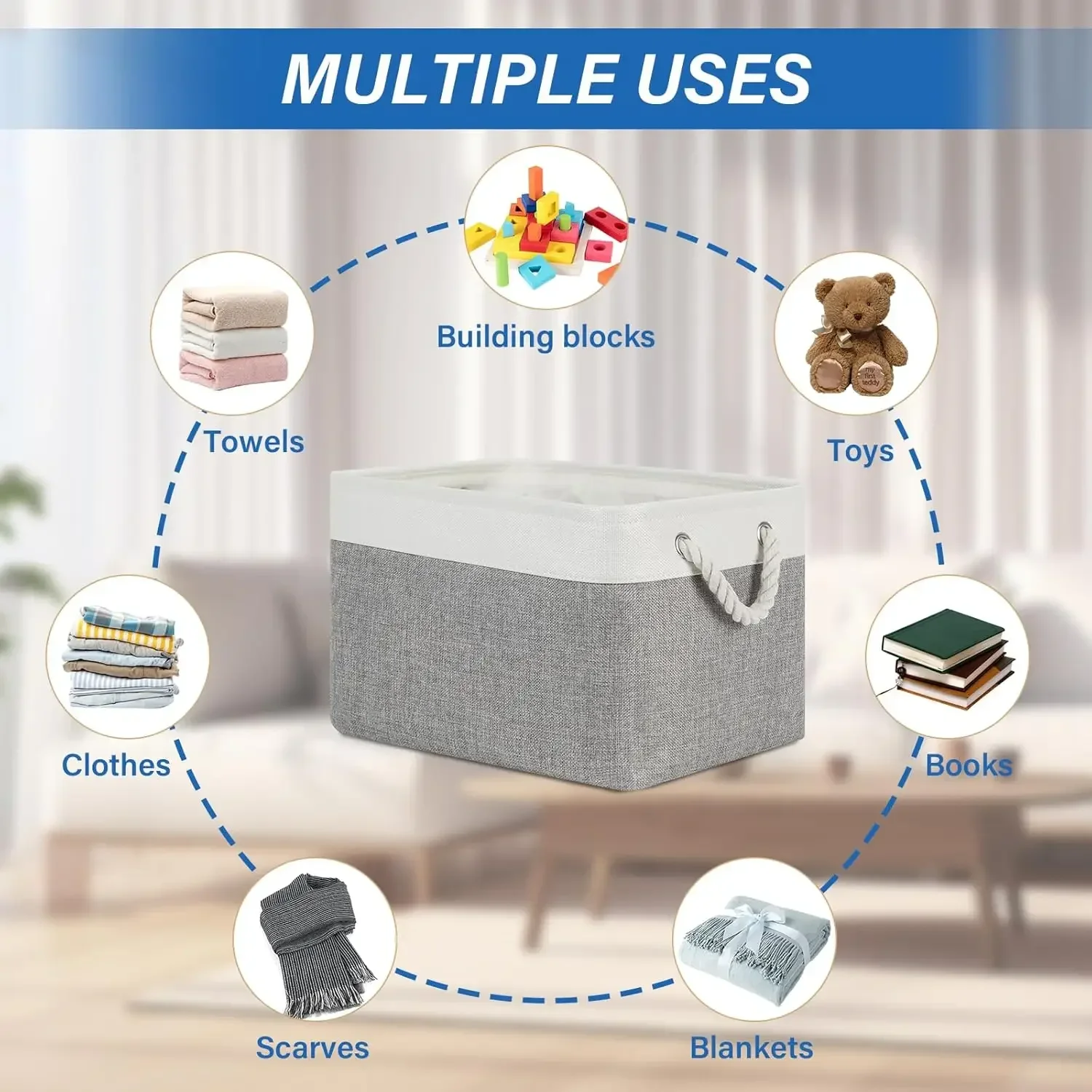 Linen Foldable Storage Basket  - Kids Toys Clearance 评论和价格